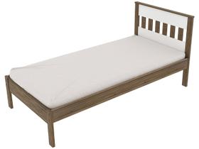 Cama de Solteiro CM8006 Para Colchão de 88cm Nogal/Branco - Tecno Cama de Solteiro CM8006 Para Colchão de 88cm Nogal/Branco - Tecno