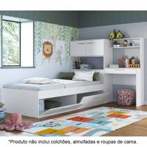 Cama de Solteiro com Armário e Escrivaninha Tokkio CJ070 Art in Móveis