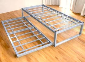 CAMA DE SOLTEIRO COM AUXILIAR ESPECIAL AÇO FERRO ESTILO INDUSTRIAL CS03 Informar cor da estrutura via mensagem após a compra