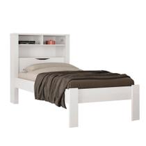 Cama de Solteiro com Baú Prateleira e Tomada 20A Itália