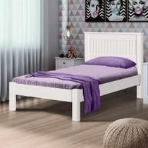 Cama De Solteiro Com Cabeceira 100% MDF Branco Mônaco Fênix