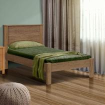 Cama De Solteiro Com Cabeceira 100% MDF Com Colchão Castanho Savao Shop Jm