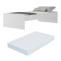 Cama de Solteiro com Colchão Incluso Dublin Multimóveis MP4039 Branca Cama de Solteiro com Colchão Incluso Dublin Multimóveis MP4039 Branca