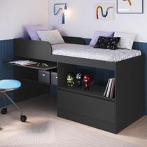 Cama de Solteiro com Escrivaninha e 1 Porta para Colchão 188x78cm Multimóveis CR40148 Cama de Solteiro com Escrivaninha e 1 Porta para Colchão 188x78cm Multimóveis CR40148
