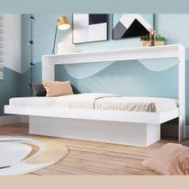 Cama de Solteiro com Estação de Trabalho Latino Branca Cama de Solteiro com Estação de Trabalho Latino Branca