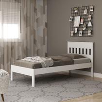 Cama de Solteiro Completa para Colchão 88x188cm Branca CM8006 Cama de Solteiro Completa para Colchão 88x188cm Branca CM8006