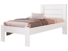Cama de Solteiro Conquista Móveis Rubi Branca