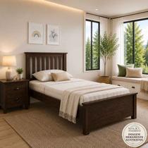 Cama de Solteiro de Madeira Maciça Ecoconfort Cama de Solteiro de Madeira Maciça Ecoconfort