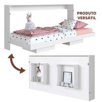 Cama De Solteiro Dobrável Que Vira Estante Branco Ziban Shop Jm