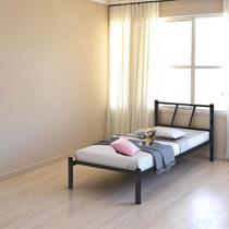 CAMA DE SOLTEIRO ESPECIAL AÇO FERRO ESTILO INDUSTRIAL CS04 Informar cor da estrutura via mensagem após a compra