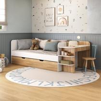 Cama de Solteiro Funcional Infantil com Escrivaninha e Cama Auxiliar 100% Mdf Premium Helena