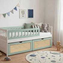 Cama de Solteiro Infantil com Dois Gavetões Madeira Maciça Lumi