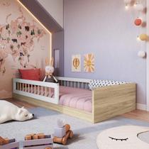 Cama de Solteiro Infantil de Chão Montessoriana Afetto 015 Completa Móveis