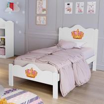 Cama De Solteiro Infantil Em MDF Nina Branco Princesa Basoto