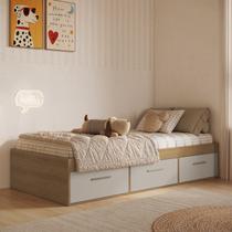 Cama de Solteiro Juvenil com 3 Gavetas Genebra Cama de Solteiro Juvenil com 3 Gavetas Genebra