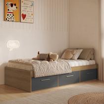 Cama de Solteiro Juvenil com 3 Gavetas Genebra Cama de Solteiro Juvenil com 3 Gavetas Genebra