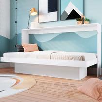 Cama de Solteiro Latino Articulável com Mesa de Estudo Branco - Art In Móveis Cama de Solteiro Latino Articulável com Mesa de Estudo Branco - Art In Móveis
