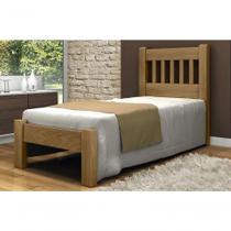 Cama de Solteiro Lisboa de Madeira Maciça Angelim Pedra Tauari Imbuia