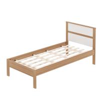 Cama de Solteiro Madeira CM8004 Amêndoa/Branco - Tecno Mobili