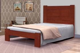 Cama de Solteiro Malbec de Madeira Maciça Angelim Pedra/Tauari - Cor Castanho