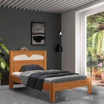 Cama De Solteiro MDF Nature Off White Flex Amsterdã Fênix