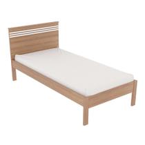 Cama de solteiro MDP CM8010 Amendoa/Branco G69 - Gran Belo Cama de solteiro MDP CM8010 Amendoa/Branco G69 - Gran Belo