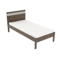 Cama de solteiro MDP CM8010 Nogal/Branco G69 - Gran Belo Cama de solteiro MDP CM8010 Nogal/Branco G69 - Gran Belo