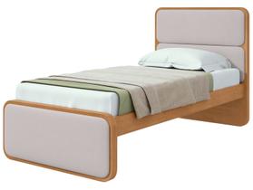 Cama de Solteiro Móveis Lopas Loop Amêndoa Clean e Bege Cama de Solteiro Móveis Lopas Loop Amêndoa Clean e Bege