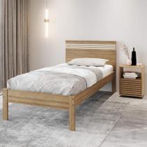 Cama de Solteiro para Colchão 88 x 188 cm Multimóveis CR35014 Amendoa/Branca Cama de Solteiro para Colchão 88 x 188 cm Multimóveis CR35014 Amendoa/Branca