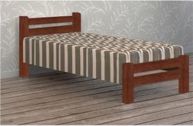 Cama de Solteiro Piazza de Madeira Maciça Angelim Pedra/Tauari - Cor Castanho