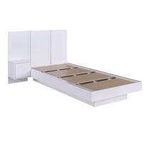 Cama de Solteiro Suspensa com Cabeceira e Mesa de Apoio Branco MDP Zurique Art In Móveis Cama de Solteiro Suspensa com Cabeceira e Mesa de Apoio Branco MDP Zurique Art In Móveis