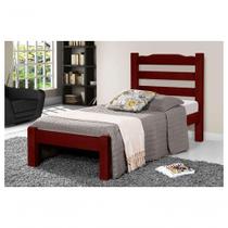 Cama de Solteiro Veneza de Madeira Maciça Tauari Mogno