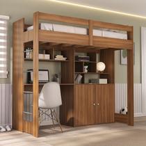 Cama de Solteiro Zwork 2 Portas com Escrivaninha Multifuncional Yescasa