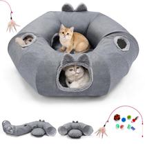 Cama de túnel Cat Odoland com roupa de refrigeração, brinquedos e tapete