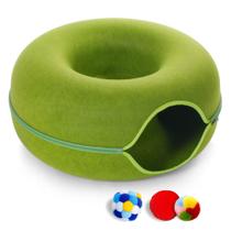 Cama de túnel Cat PLIISLUP Large Green para gatos de interior de 30 libras Cama de túnel Cat PLIISLUP Large Green para gatos de interior de 30 libras