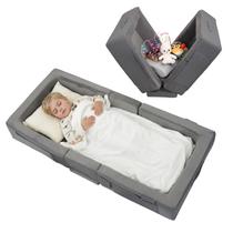 Cama de Viagem para Bebê ENITYA Dobrável com Espuma Macia e Laterais de Proteção Cama de Viagem para Bebê ENITYA Dobrável com Espuma Macia e Laterais de Proteção
