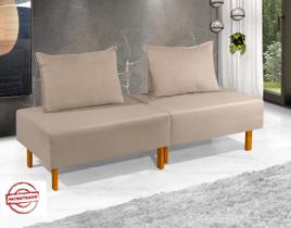 Cama Dobrável Com Encosto Para Camping Sofá Cama Portátil Acomodar Visitas, Viagens Bege Envio Imediato