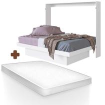 Cama Dobrável Multifuncional Casal Branco Com Colchão Sulas Shop Jm