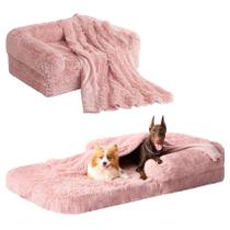 Cama Dobrável Ortopédica de Memória para Cães e Humanos EHEYCIGA - Rosa Cama Dobrável Ortopédica de Memória para Cães e Humanos EHEYCIGA - Rosa