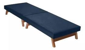 Cama Dobrável Portátil C/Pés de Madeira - Solteiro