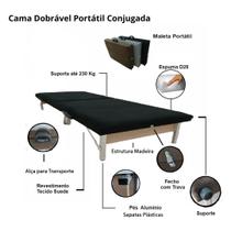 Cama Dobrável Portátil Conjugada Premium Viagem/Camping/Alojamentos/Hospedes/Pousadas - 230KG - ARTPUFF DO BRASIL