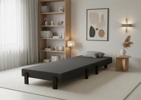 Cama Dobrável Portátil Solteiro Colchão Embutido Pés em Madeira 188x88 Camping - AV