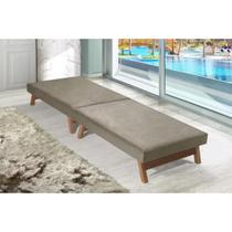 Cama Dobrável Portátil Solteiro Colchão Embutido Pés Interno em Madeira 170x60 Cinza AV