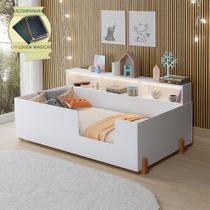 Cama Doçura Infantil com Nicho Design Juvenil Branca Incluso Lousa Mágica