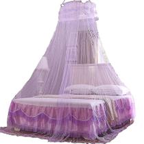 Cama dossel redondo mosquiteiro cama dossel fácil de instalar 60x260cm roxo claro