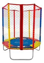 Cama Elástica 1,4m Pula Pula Infantil Lona Azul Henri Trampolim Cama Elástica 1,4m Pula Pula Infantil Lona Azul Henri Trampolim