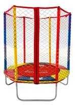 Cama Elástica 1,4m Pula Pula Infantil Lona Vermelha Henri Trampolim Cama Elástica 1,4m Pula Pula Infantil Lona Vermelha Henri Trampolim