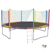 Cama Elástica ChicoPlay 4,27 m com 6 Pés Lona Preta Profissional Cama Elástica ChicoPlay 4,27 m com 6 Pés Lona Preta Profissional