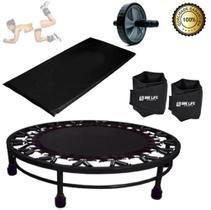 Cama Elástica + Colchonete + Caneleira 5Kg + Rodinha