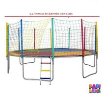 Cama elástica Infantil 4,27 6 Pés Colorida 84 Molas Papibrink Cama elástica Infantil 4,27 6 Pés Colorida 84 Molas Papibrink